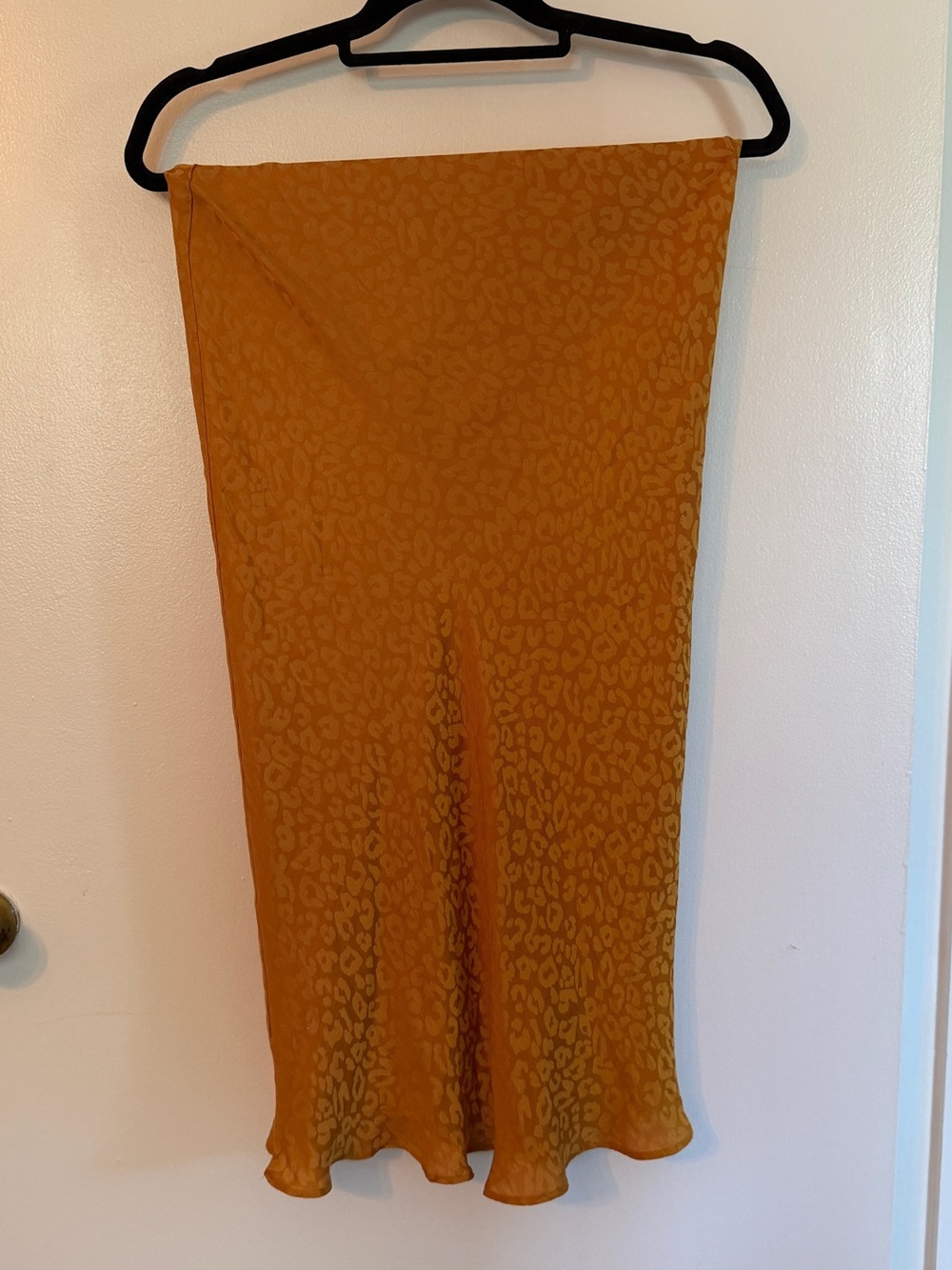 Banana Republic Gold/Orange Leopard-Print Midi Skirt - Picture 2 of 3
